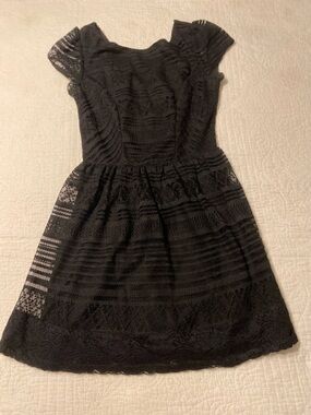 Three Hearts Black Lace Fit-and-Flare Dress